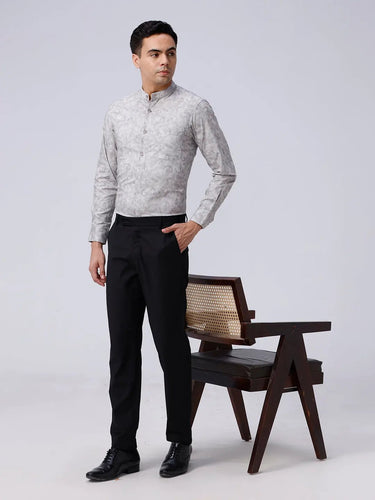 Grey Cotton Melange Prints ShirtUnited By Hope