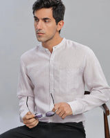 Grey Lilac Striped Linen ShirtUnited By Hope