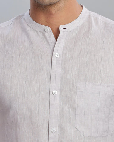 Grey Lilac Striped Linen ShirtUnited By Hope