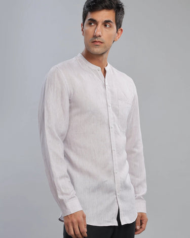 Grey Lilac Striped Linen ShirtUnited By Hope