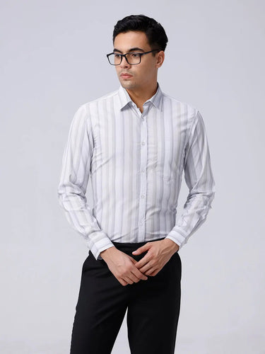 Grey Poplin Stripes ShirtUnited By Hope