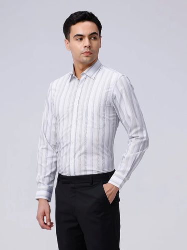 Grey Poplin Stripes ShirtUnited By Hope