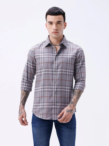 Grey Twill Checks ShirtUnited By Hope