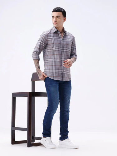 Grey Twill Checks ShirtUnited By Hope