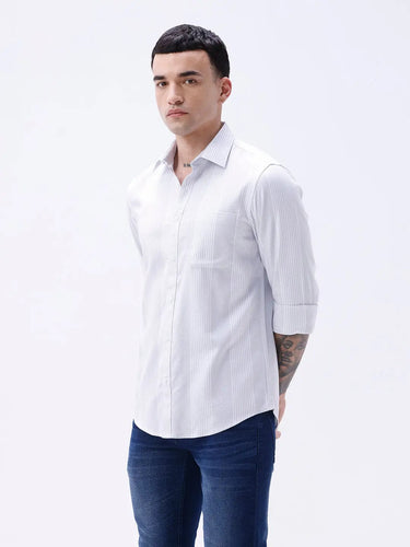 Grey Twill Stripes ShirtUnited By Hope