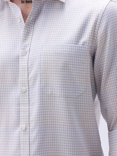 Grey and Beige Twill Structured ShirtUnited By Hope