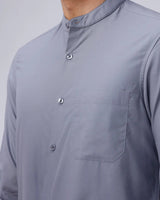 Light Grey Cotton Tencel Plain ShirtUnited By Hope