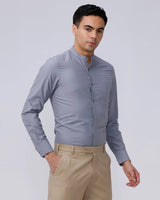 Light Grey Cotton Tencel Plain ShirtUnited By Hope