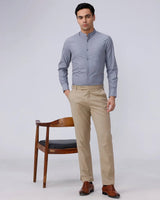 Light Grey Cotton Tencel Plain ShirtUnited By Hope