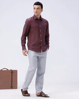 Maroon Full Sleeve Linen ShirtUnited By Hope