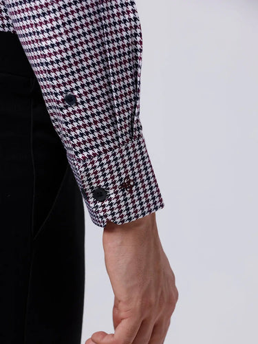 Maroon and Black Structured Dobby ShirtUnited By Hope