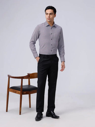 Maroon and Black Structured Dobby ShirtUnited By Hope