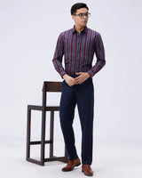 Maroon and Grey Stripes Dobby ShirtUnited By Hope