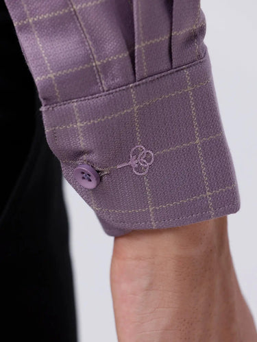 Mauve Dobby Checks ShirtUnited By Hope