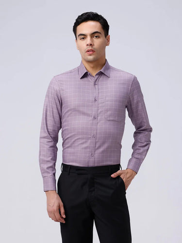 Mauve Dobby Checks ShirtUnited By Hope
