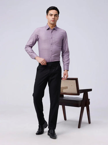 Mauve Dobby Checks ShirtUnited By Hope