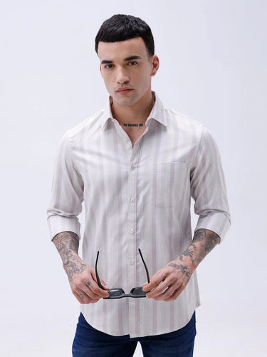 Mauve Striped Twill ShirtUnited By Hope