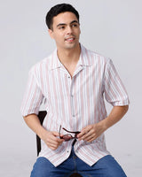 Pink and White Stripes Waffle Dobby ShirtUnited By Hope