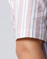 Pink and White Stripes Waffle Dobby ShirtUnited By Hope