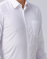 White Cotton Tencel Plain ShirtUnited By Hope
