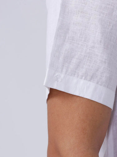 White Double Pocket Short Sleeve Linen ShirtUnited By Hope