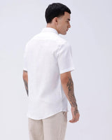 White Short Sleeve Linen ShirtUnited By Hope