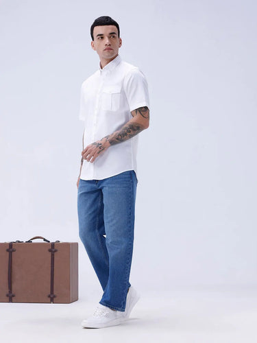White Waffle Dobby Plain ShirtUnited By Hope