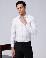 White and Beige Checks Twill ShirtUnited By Hope