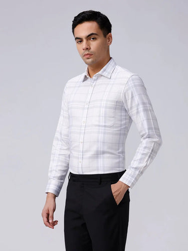 White and Beige Checks Twill ShirtUnited By Hope