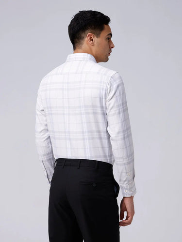 White and Beige Checks Twill ShirtUnited By Hope