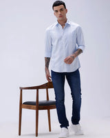 White and Blue Stripes Twill ShirtUnited By Hope