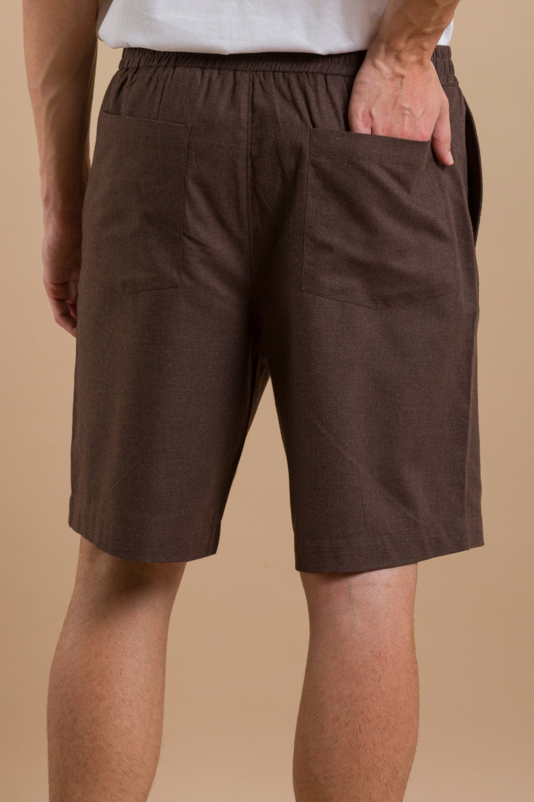 Brown casual cotton shorts