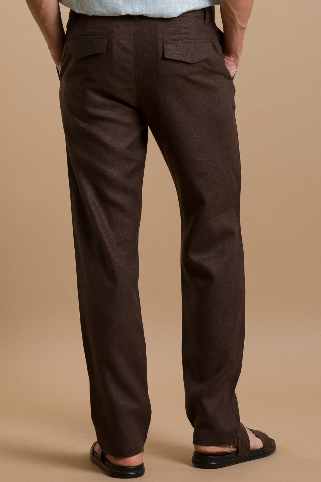 Brown linen trousers