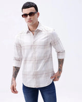 Beige Dobby Checks ShirtUnited By Hope