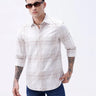 Beige Dobby Checks ShirtUnited By Hope