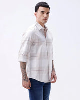 Beige Dobby Checks ShirtUnited By Hope