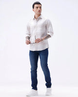 Beige Dobby Checks ShirtUnited By Hope