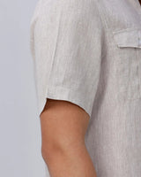 Beige Double Pocket Short Sleeve Linen ShirtUnited By Hope