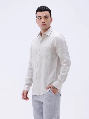 Beige Full Sleeve Linen ShirtUnited By Hope