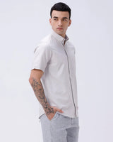 Beige Oxford Plain Short Sleeve ShirtUnited By Hope