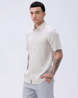 Beige Short Sleeve Linen ShirtUnited By Hope