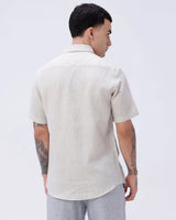 Beige Short Sleeve Linen ShirtUnited By Hope