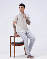 Beige Short Sleeve Linen ShirtUnited By Hope