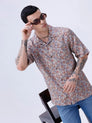 Beige and Brown Digi Print Linen ShirtUnited By Hope