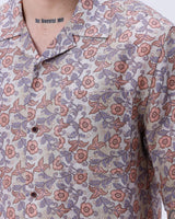 Beige and Brown Digi Print Linen ShirtUnited By Hope