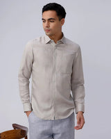 Beige and Brown Plain Tencel ShirtUnited By Hope