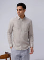 Beige and Brown Plain Tencel ShirtUnited By Hope