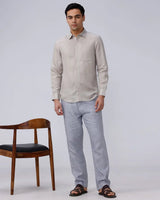 Beige and Brown Plain Tencel ShirtUnited By Hope