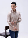 Beige and Orange Stripes Dobby ShirtUnited By Hope