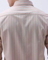 Beige and Orange Stripes Dobby ShirtUnited By Hope